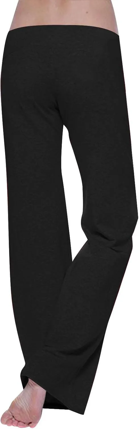 Gcvizuso High Waisted Cargo Pants for Women Drawstring Waist Wide Leg Trousers with Pockets Plus Size Solid Loose Leggings