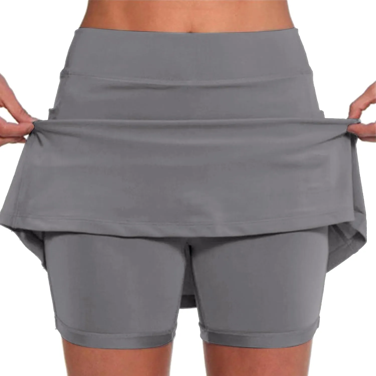 Generic Skorts for Women with Pockets - Lightweight Skirt Athletic Inner Shorts for Running Tennis Golf Workout Sports