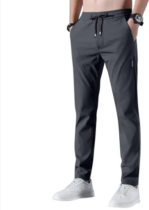 Glide Pants Men Breathable Quick Dry Work Pants Stretch Lightweight Elastic Waist Drawstring Active Hiking Pant