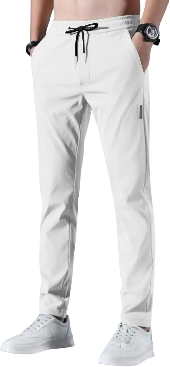 Glide Pants Men Quick Dry Breathable Work Pants Stretch Waterproof Active Hiking Lightweight Trousers with Pockets