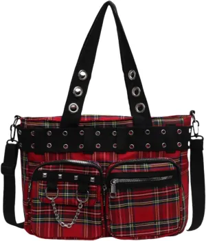 Gothic Goth Purse,Punk Grunge Messenger Bag,Cool Goth Canvas Shoulder Bag for Women