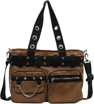 Gothic Goth Purse,Punk Grunge Messenger Bag,Cool Goth Canvas Shoulder Bag for Women
