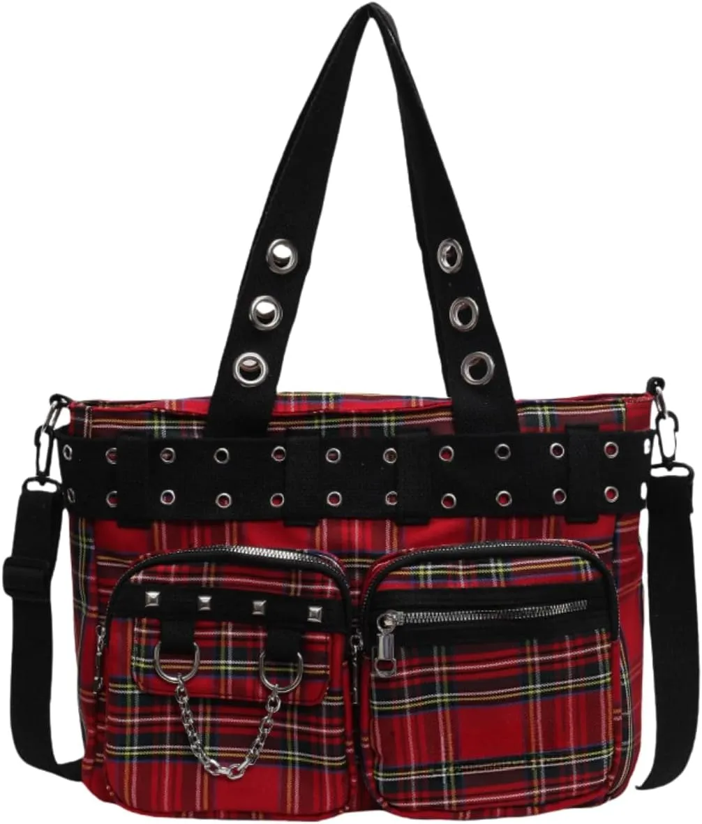 Gothic Goth Purse,Punk Grunge Messenger Bag,Cool Goth Canvas Shoulder Bag for Women