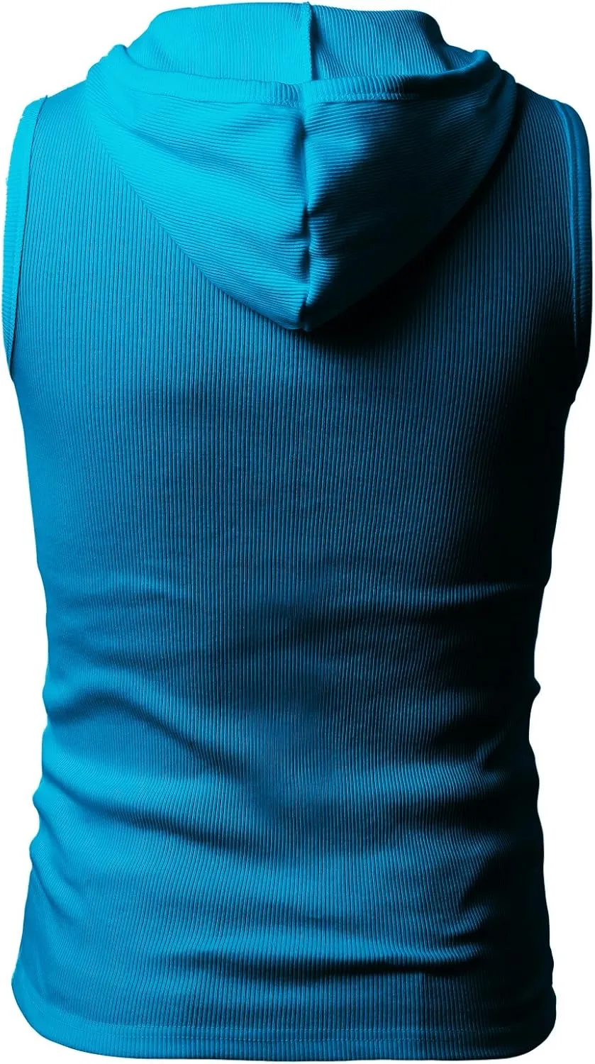 H2H Men's Casual Slim Fit Hoodie Tank Tops Gym Workout Sleeveless T Shirt