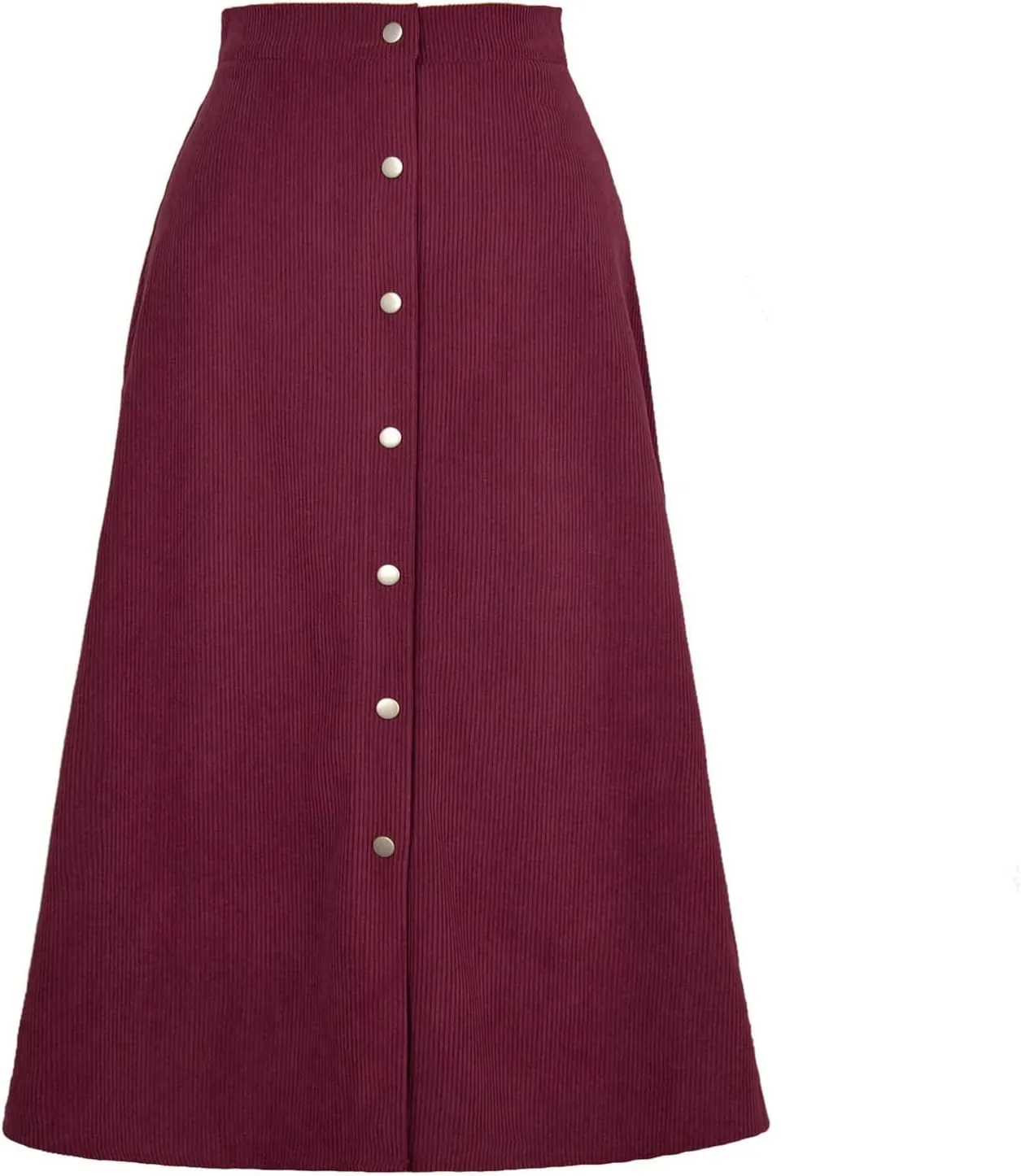 High Waisted Skirts for Women Elegant Cute Skirt Fashion Front Button A Line Skirt Solid Color Slim-Fit Skirts