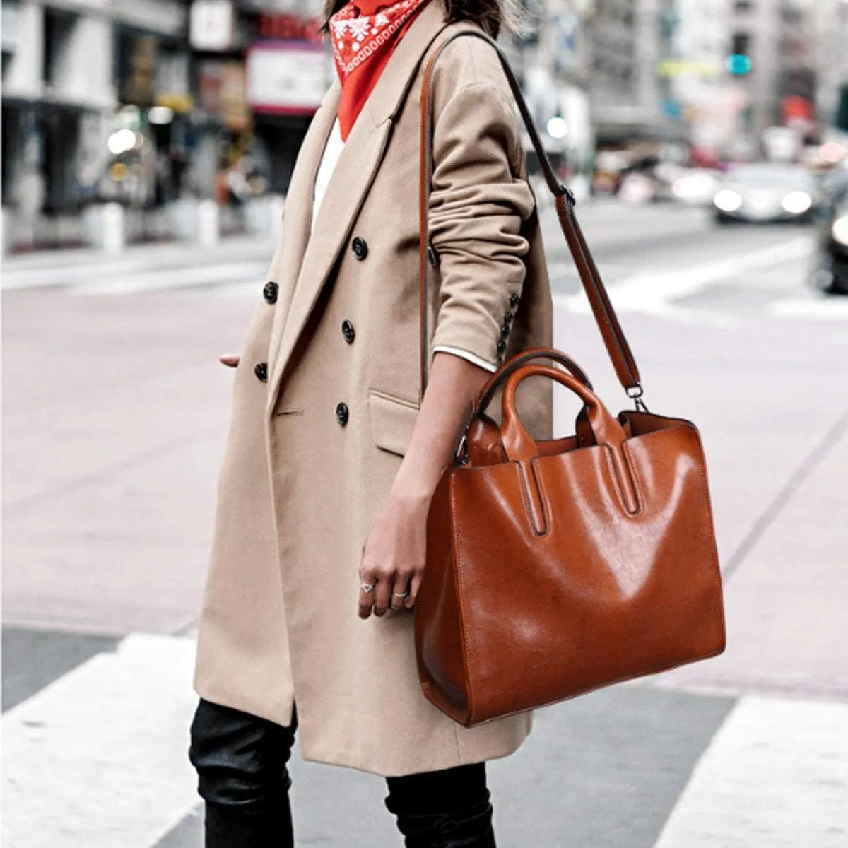 Hobo Bags for Women PU Leather Handbags Shoulder Top Handle Bag with Detachable Strap Black