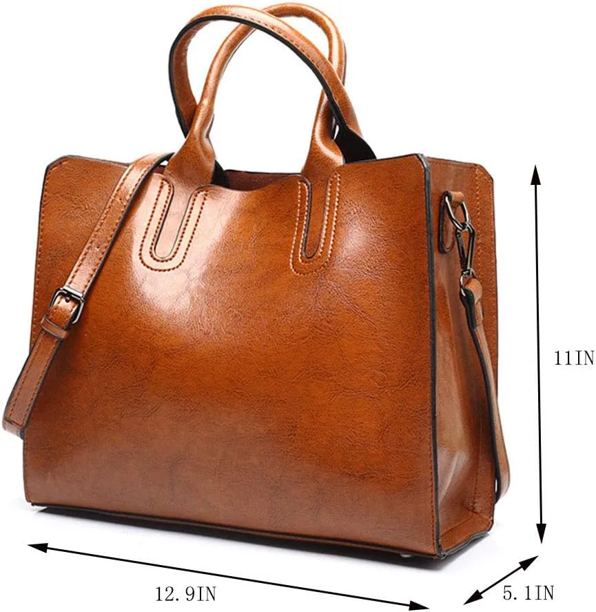 Hobo Bags for Women PU Leather Handbags Shoulder Top Handle Bag with Detachable Strap Black