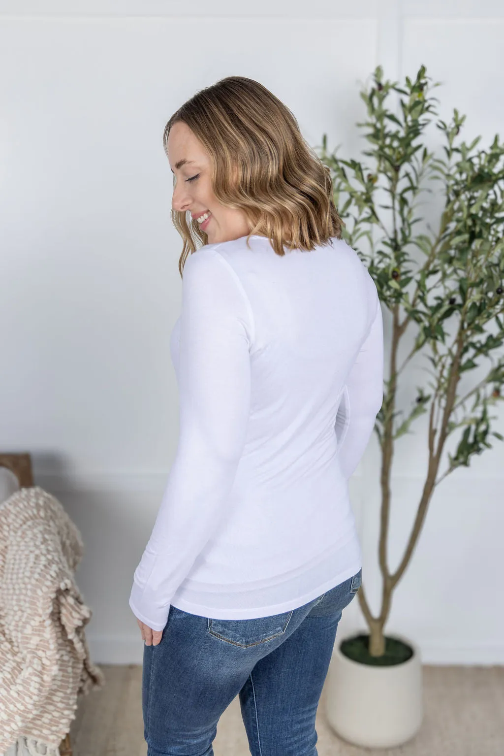 IN PRODUCTION Alyssa Long Sleeve Top - White