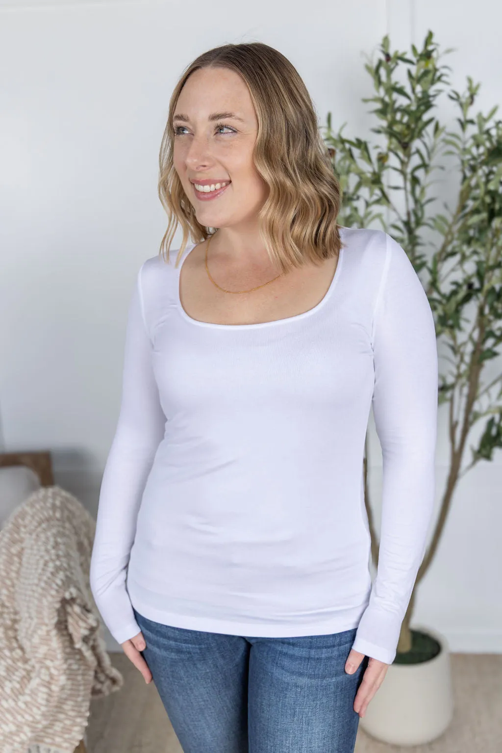 IN PRODUCTION Alyssa Long Sleeve Top - White