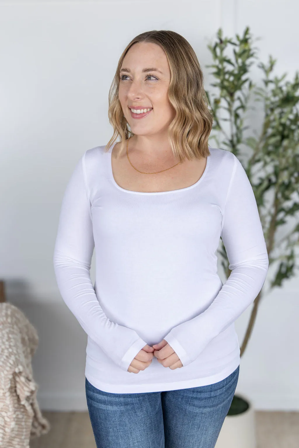 IN PRODUCTION Alyssa Long Sleeve Top - White