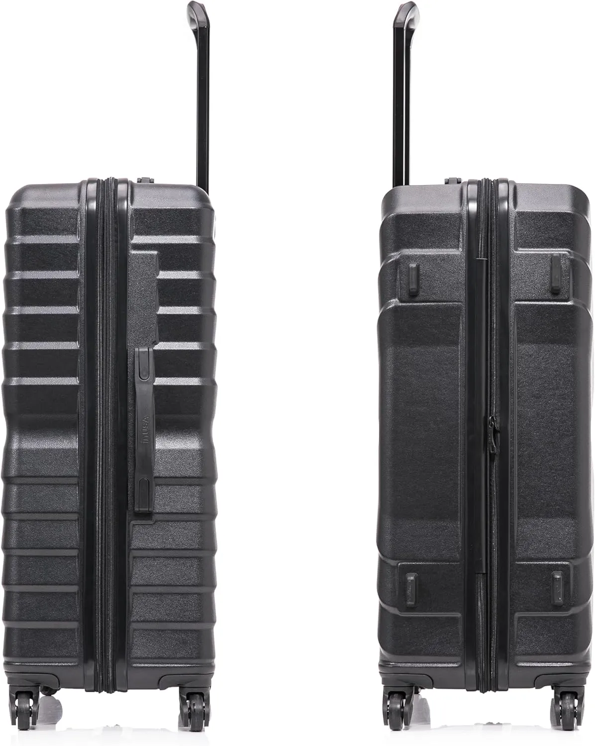 InUSA AURUM Hardside Luggage with Spinner Wheels | 28 in Durable Lightweight Large Checked Suitcase for Travel | Zipper Clouser Suit Case with Gel Handles and Trolley | Black