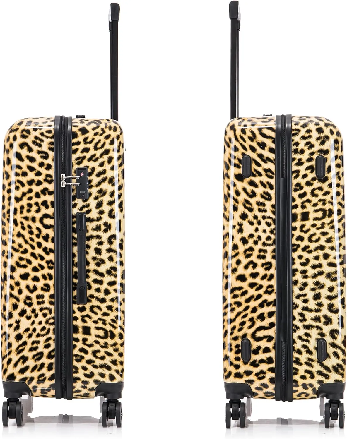 InUSA Cheetah Print Luggage with Spinner Wheels | Durable Lightweight Hardside Suitcase | Travel Bag with Handle and Trolley | 28-Inch Large Checked luggage