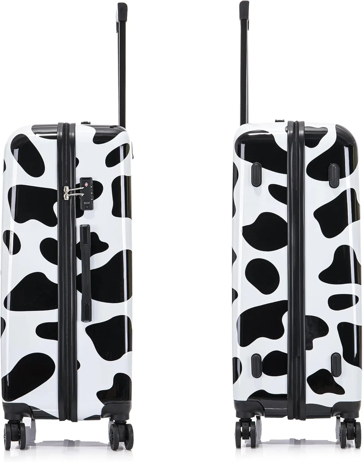 InUSA Cow Print Luggage with Spinner Wheels | Durable Lightweight Hardside Suitcase | Travel Bag with Handle and Trolley | 28-Inch Large Checked luggage