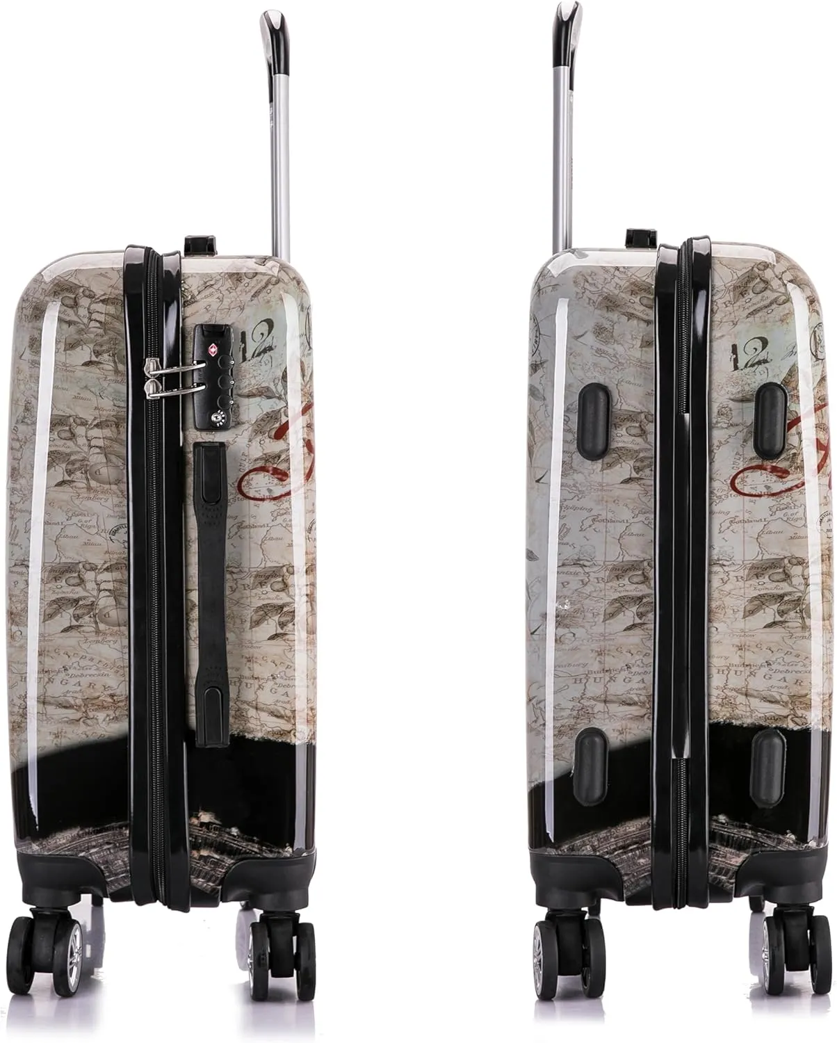InUSA Paris Print Luggage with Spinner Wheels | Durable Lightweight Hardside Suitcase | Travel Bag with Handle and Trolley | 20 Inch Carry-On Spinner Luggage