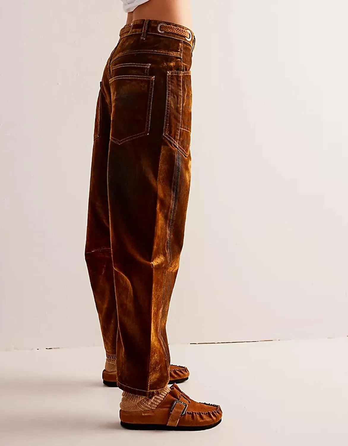 Kedera Mid Rise Barrel Pant Women 2025 Spring Drawstring Wide Leg Denim Jean Trousers Baggy Boyfriend Jean with Pockets