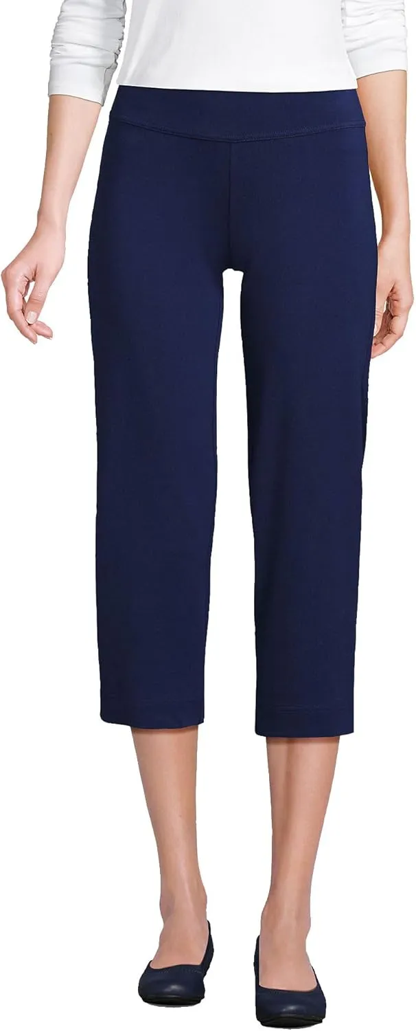 Lands' End Women's Starfish Mid Rise Pull-On Crop Pants