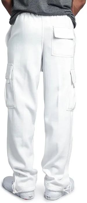 Linen Pants for Men 2023 Fashion Drawstring Stretch Solid Cargo Trousers Multi Pockets Athletic-Fit Sweatpants