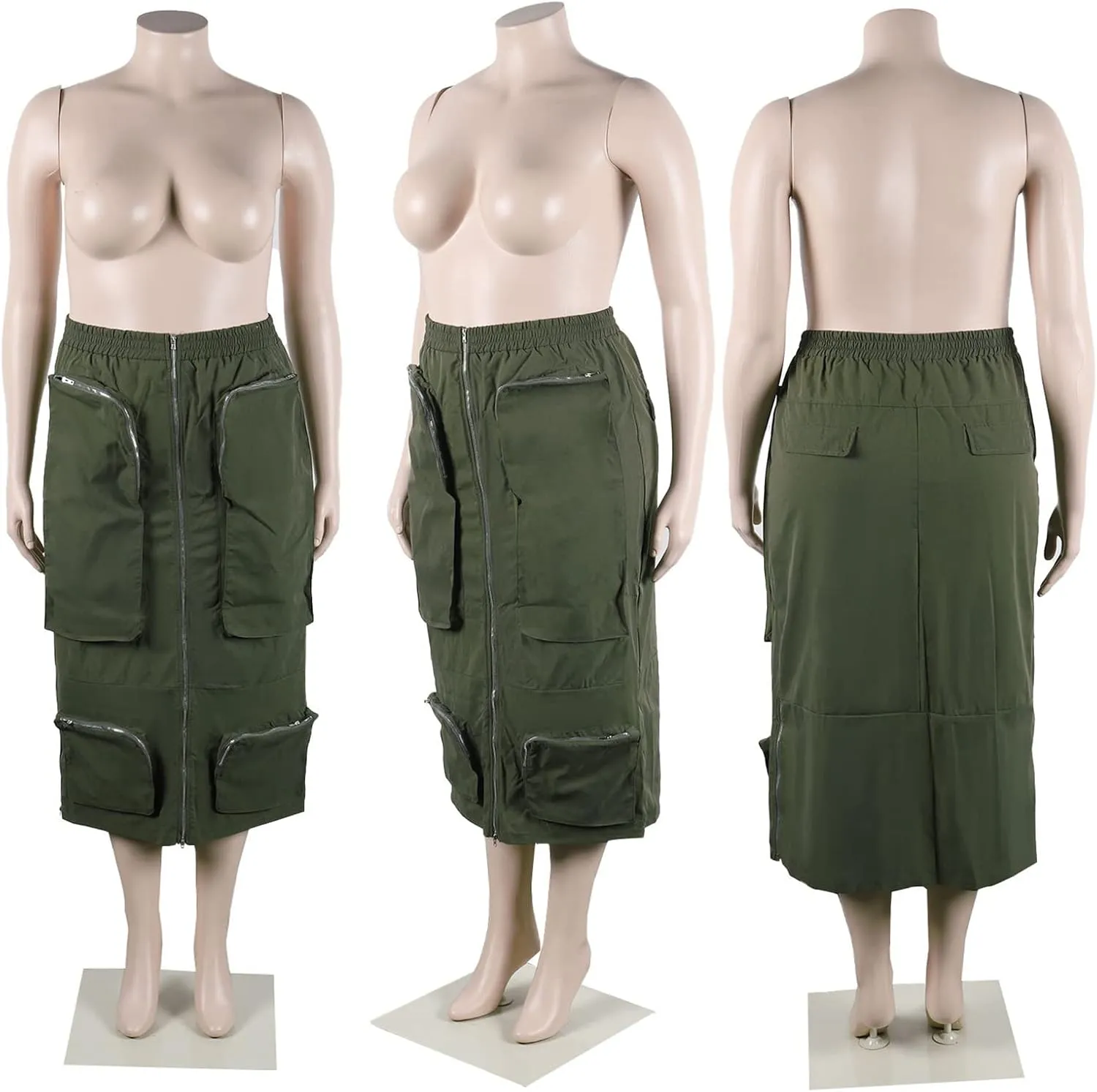 LKOUS High Split Skirts for Womens, Work Cargo Skirts for Women Office