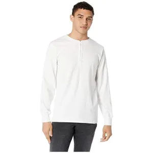 Long Sleeve Henley (White)