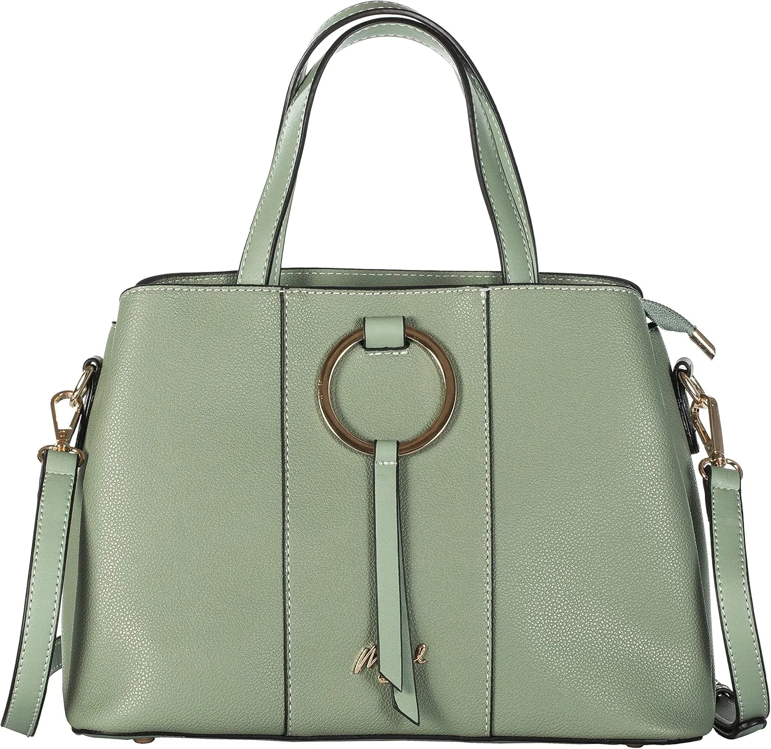 Mabel Womens Multiple Pockets Handbag - Top Handle Shoulder Satchel Bag - Trendy & Lightweight - 100% Vegan PU Leather - LUMI