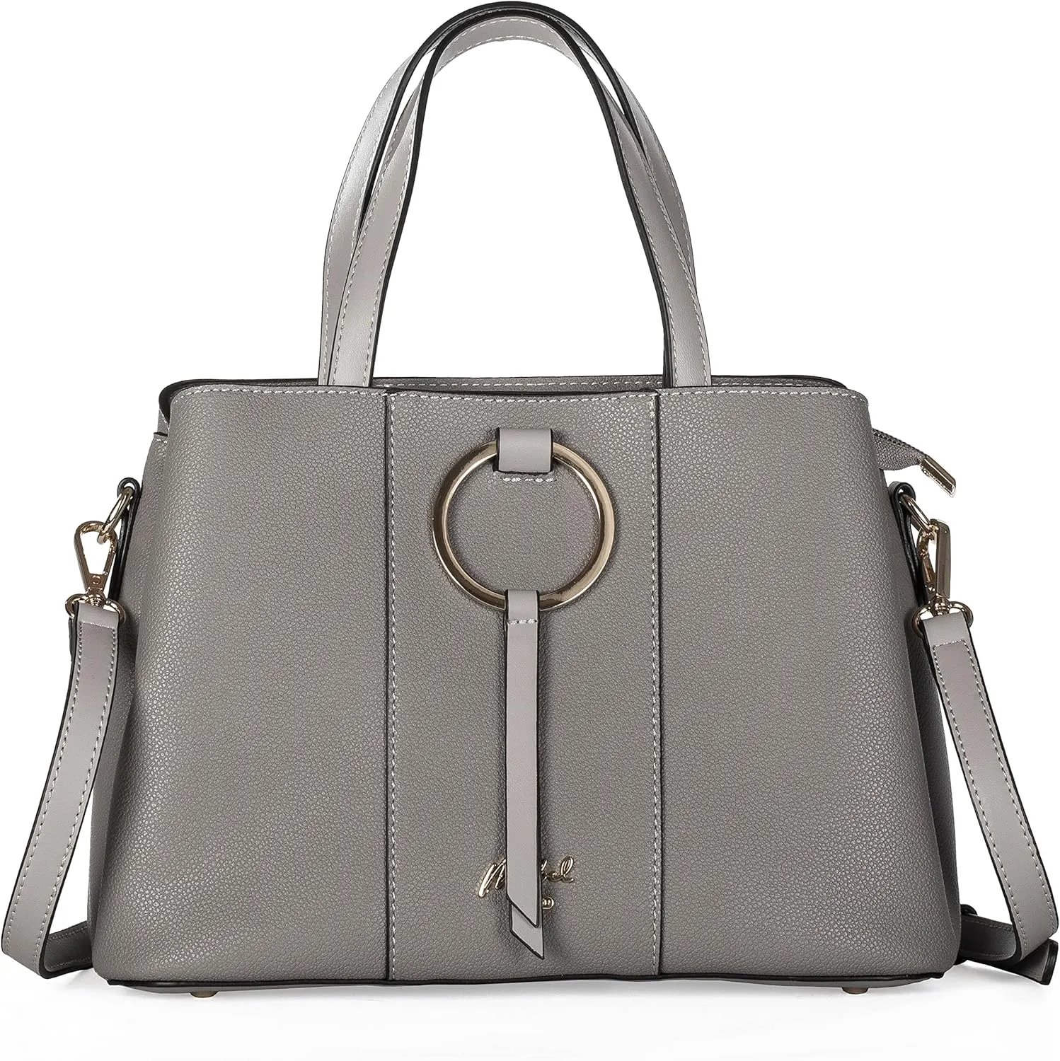 Mabel Womens Multiple Pockets Handbag - Top Handle Shoulder Satchel Bag - Trendy & Lightweight - 100% Vegan PU Leather - LUMI