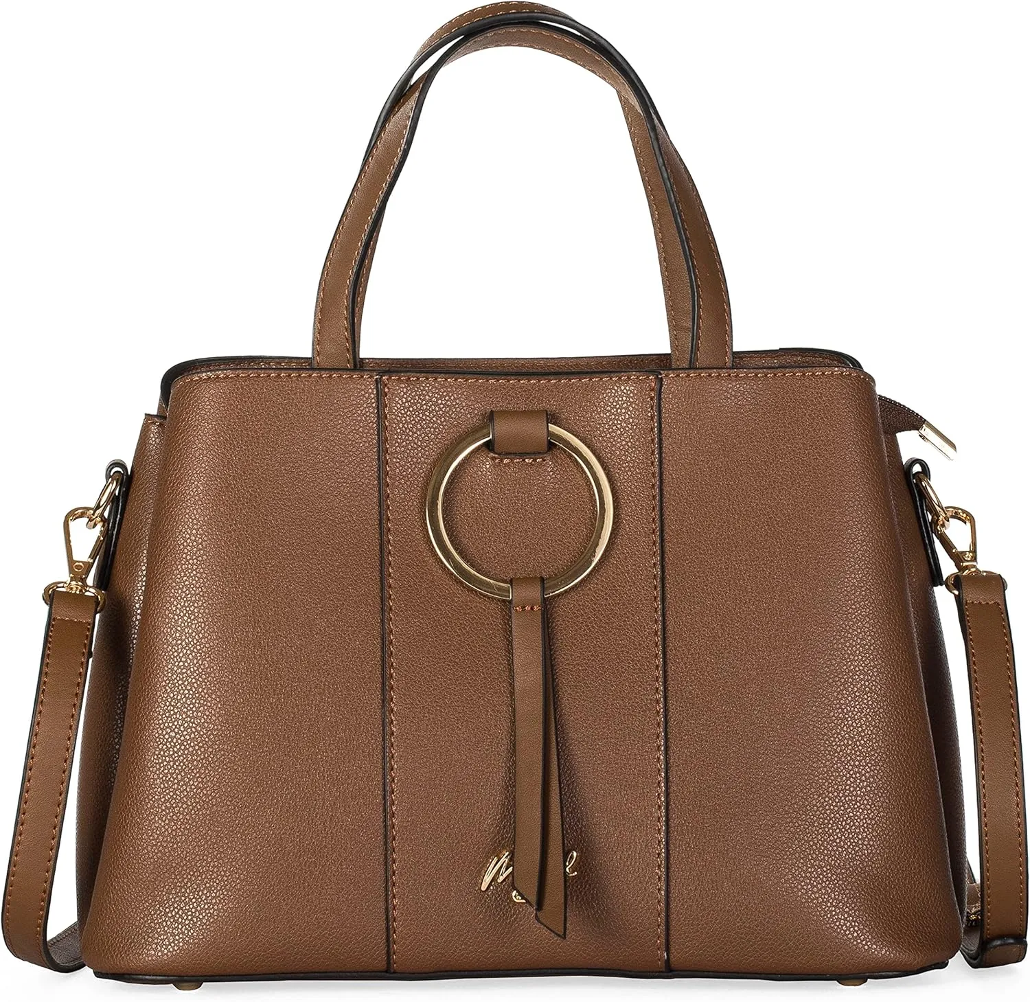 Mabel Womens Multiple Pockets Handbag - Top Handle Shoulder Satchel Bag - Trendy & Lightweight - 100% Vegan PU Leather - LUMI