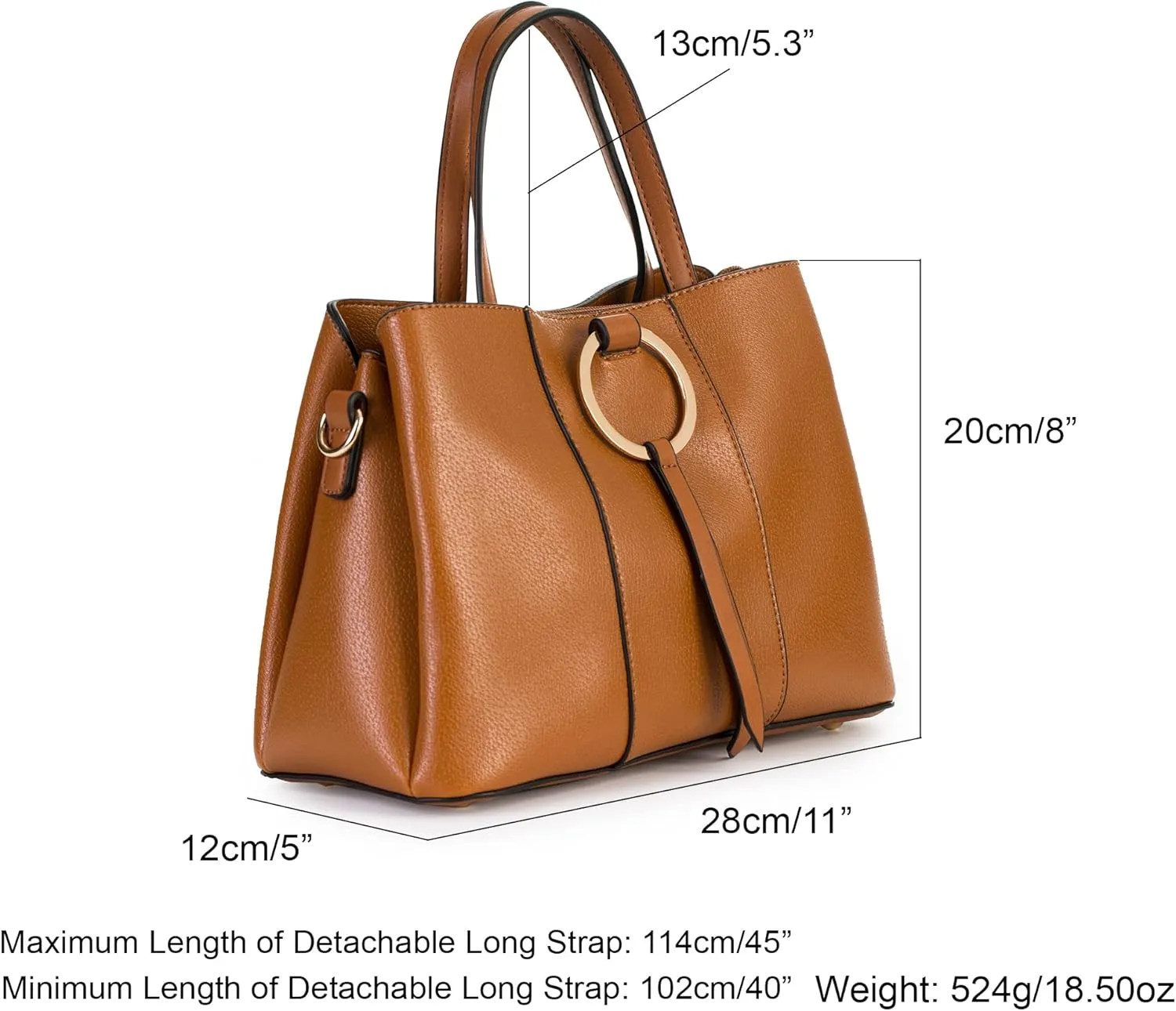 Mabel Womens Multiple Pockets Handbag - Top Handle Shoulder Satchel Bag - Trendy & Lightweight - 100% Vegan PU Leather - LUMI