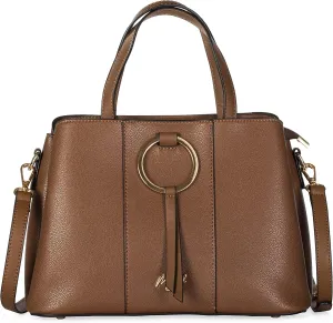 Mabel Womens Multiple Pockets Handbag - Top Handle Shoulder Satchel Bag - Trendy & Lightweight - 100% Vegan PU Leather - LUMI