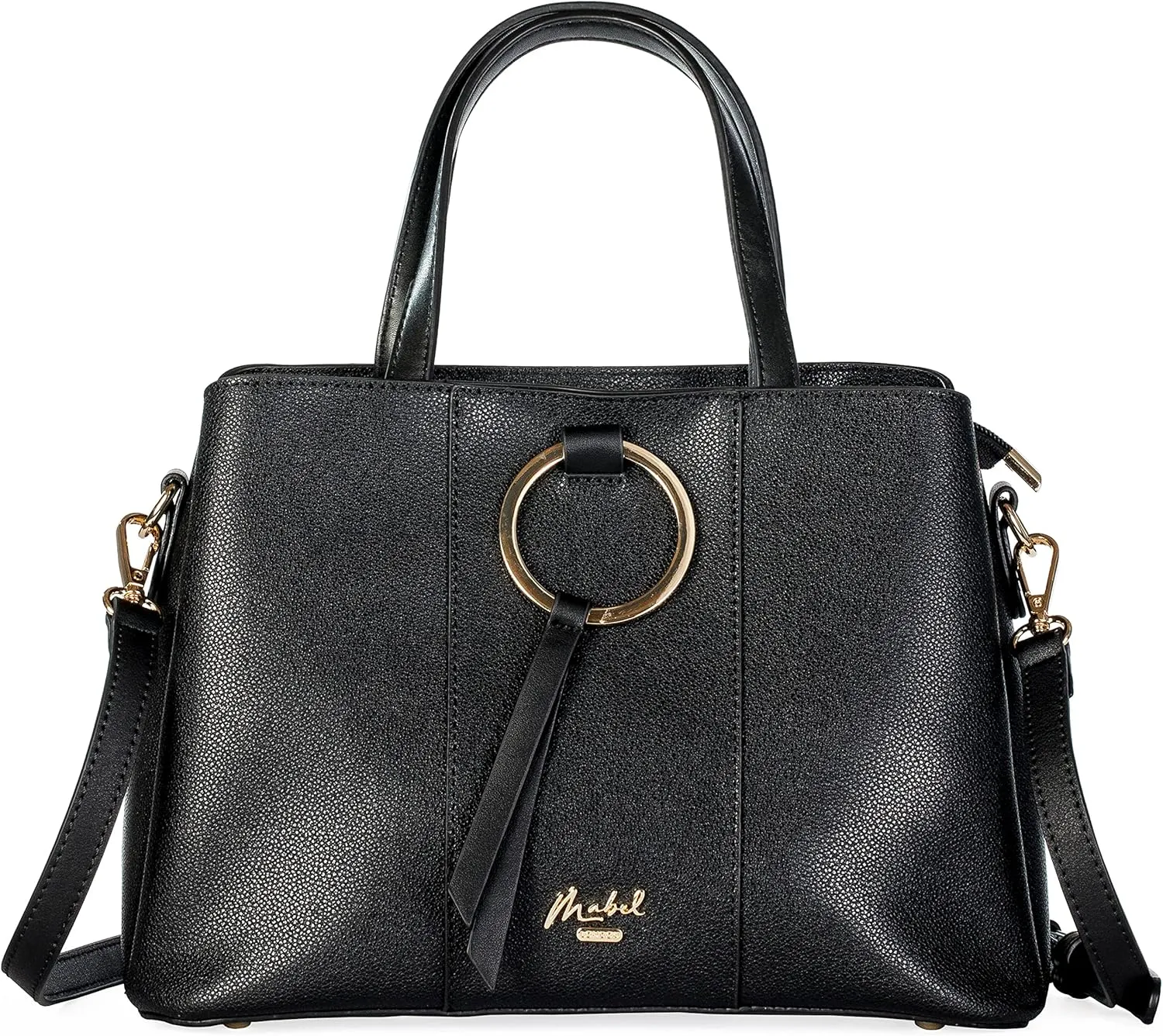 Mabel Womens Multiple Pockets Handbag - Top Handle Shoulder Satchel Bag - Trendy & Lightweight - 100% Vegan PU Leather - LUMI