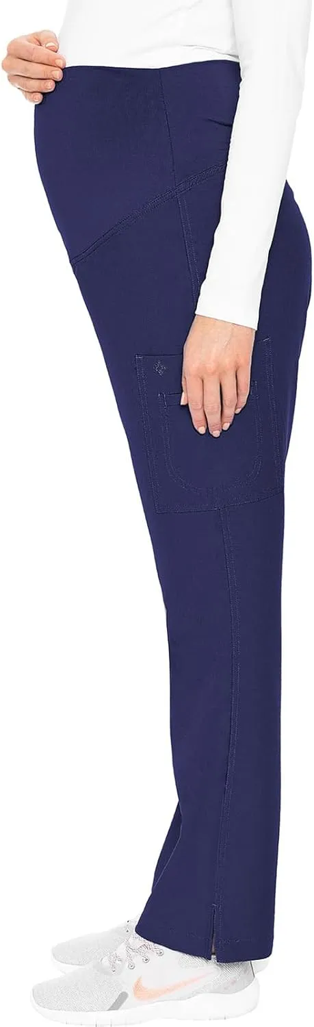 Med Couture Maternity Scrub Pant - 3 Pockets Straight Leg with Side Vents at Hem Soft Jersey Knit Waist Panel - MC028