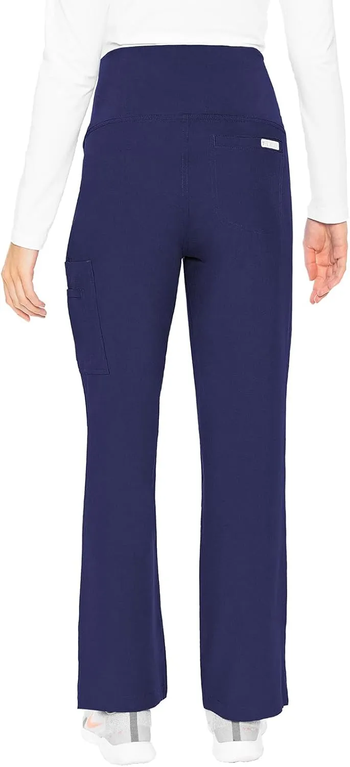 Med Couture Maternity Scrub Pant - 3 Pockets Straight Leg with Side Vents at Hem Soft Jersey Knit Waist Panel - MC028