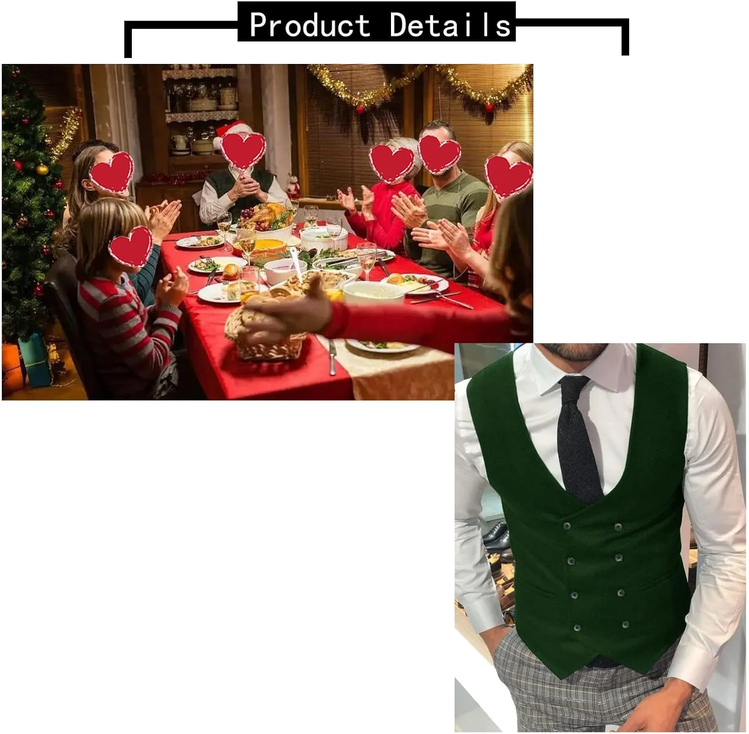 Men Suit Vest,Retro U Neck Double-Breasted Warm Business Waistcoat Casual Wear,Male Gentleman,for Suit,Tuxedo,Wedding (Color : Gray, Size : XX-Large)