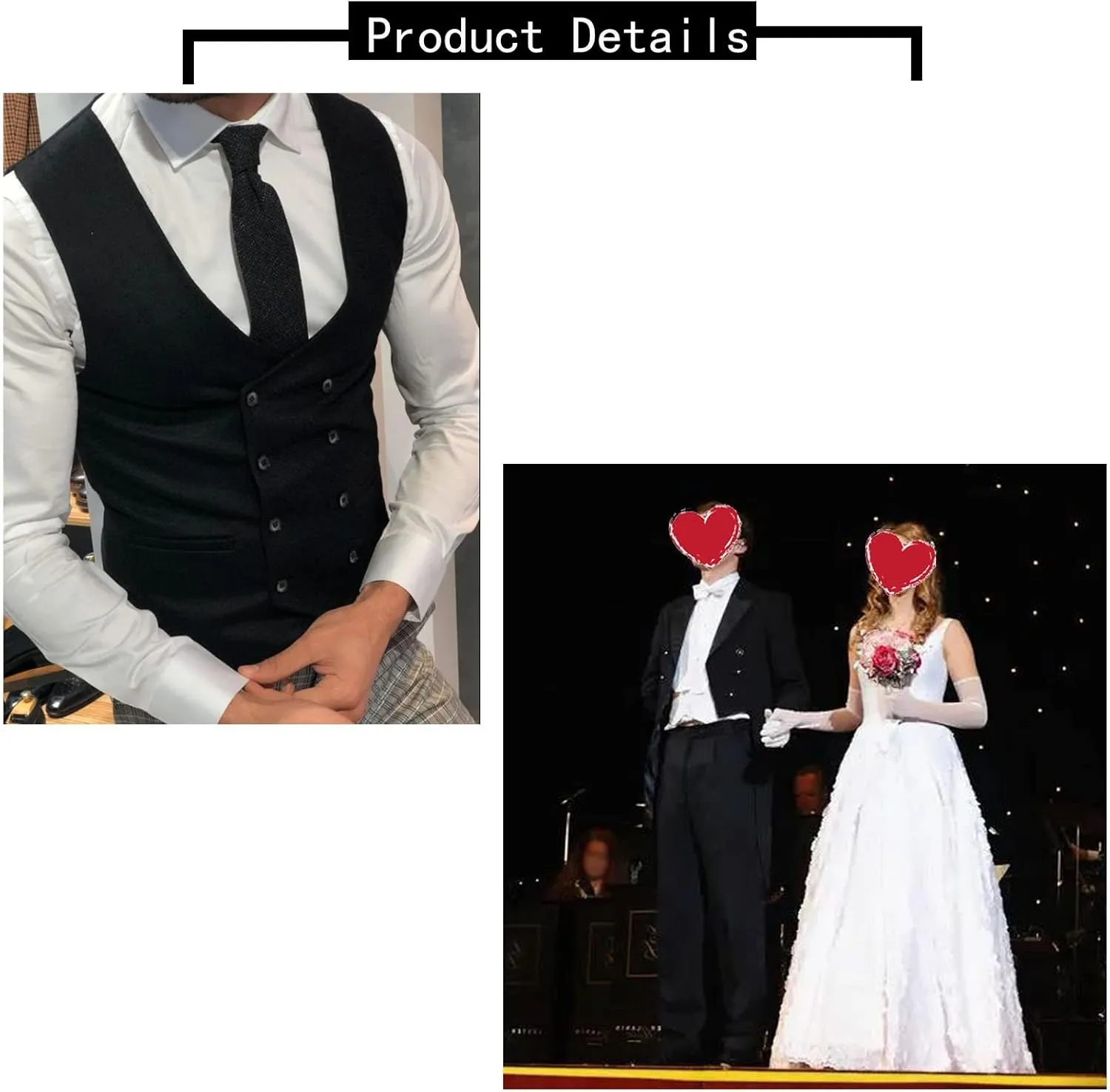 Men Suit Vest,Retro U Neck Double-Breasted Warm Business Waistcoat Casual Wear,Male Gentleman,for Suit,Tuxedo,Wedding (Color : Gray, Size : XX-Large)