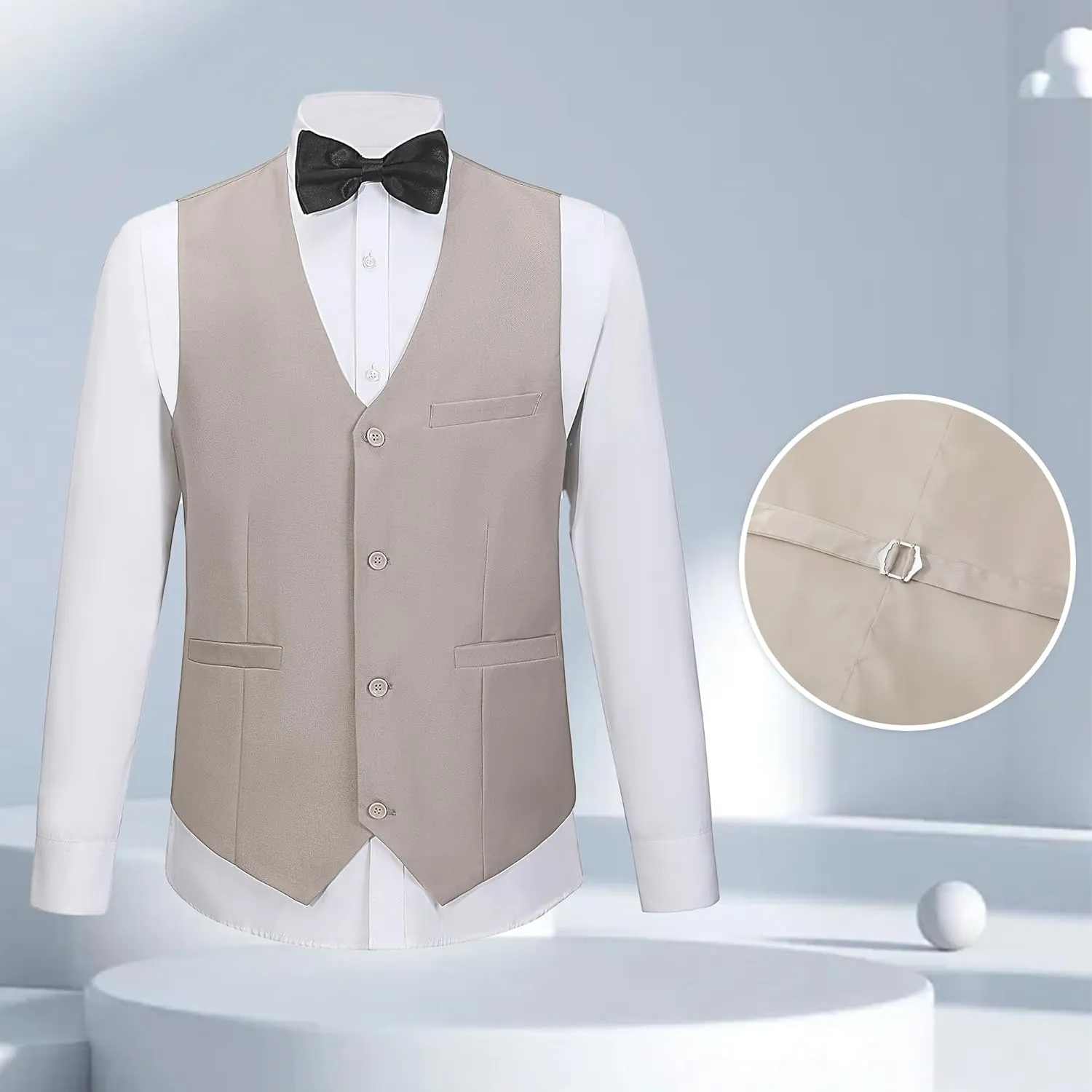 Men's 3 Pieces Slim Fit Suit One Button Notch Lapel Jacket Vest Pants Set Solid Wedding Business Tuxedo Suits