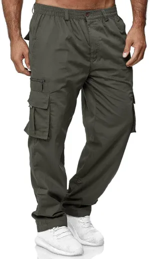 Mens Cargo Pants Slim with Pockets Hiking Pants Big and Tall Stretch Skinny Fit Baggy Sweatpants Travel Pants Workout