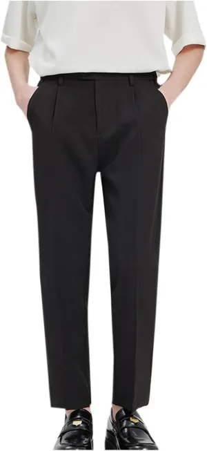 Men's Dress Pants Workday Classic Fit Suit Pants Casual Pleated Front Dress Pants Straight Fit Pants