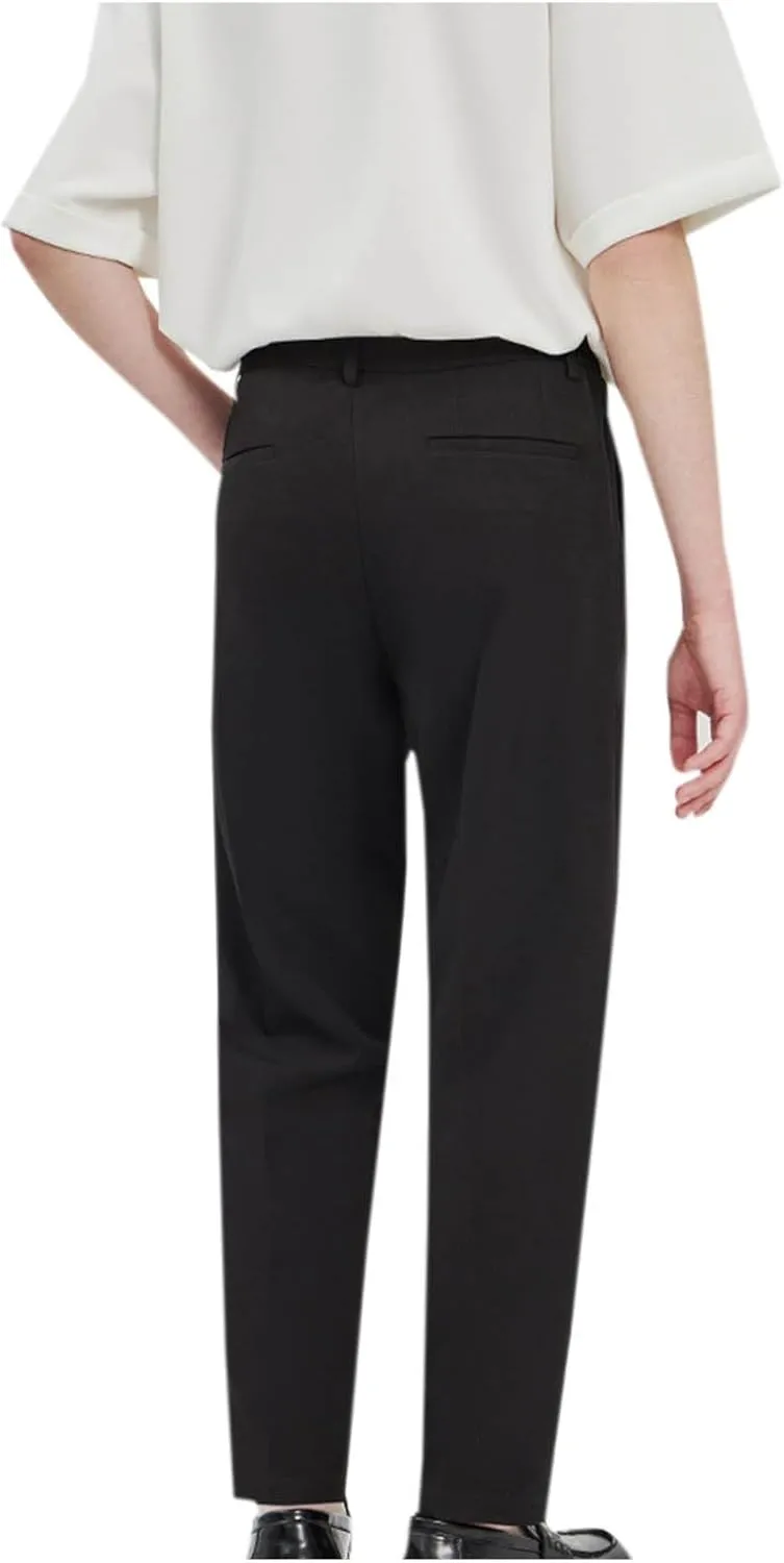 Men's Dress Pants Workday Classic Fit Suit Pants Casual Pleated Front Dress Pants Straight Fit Pants