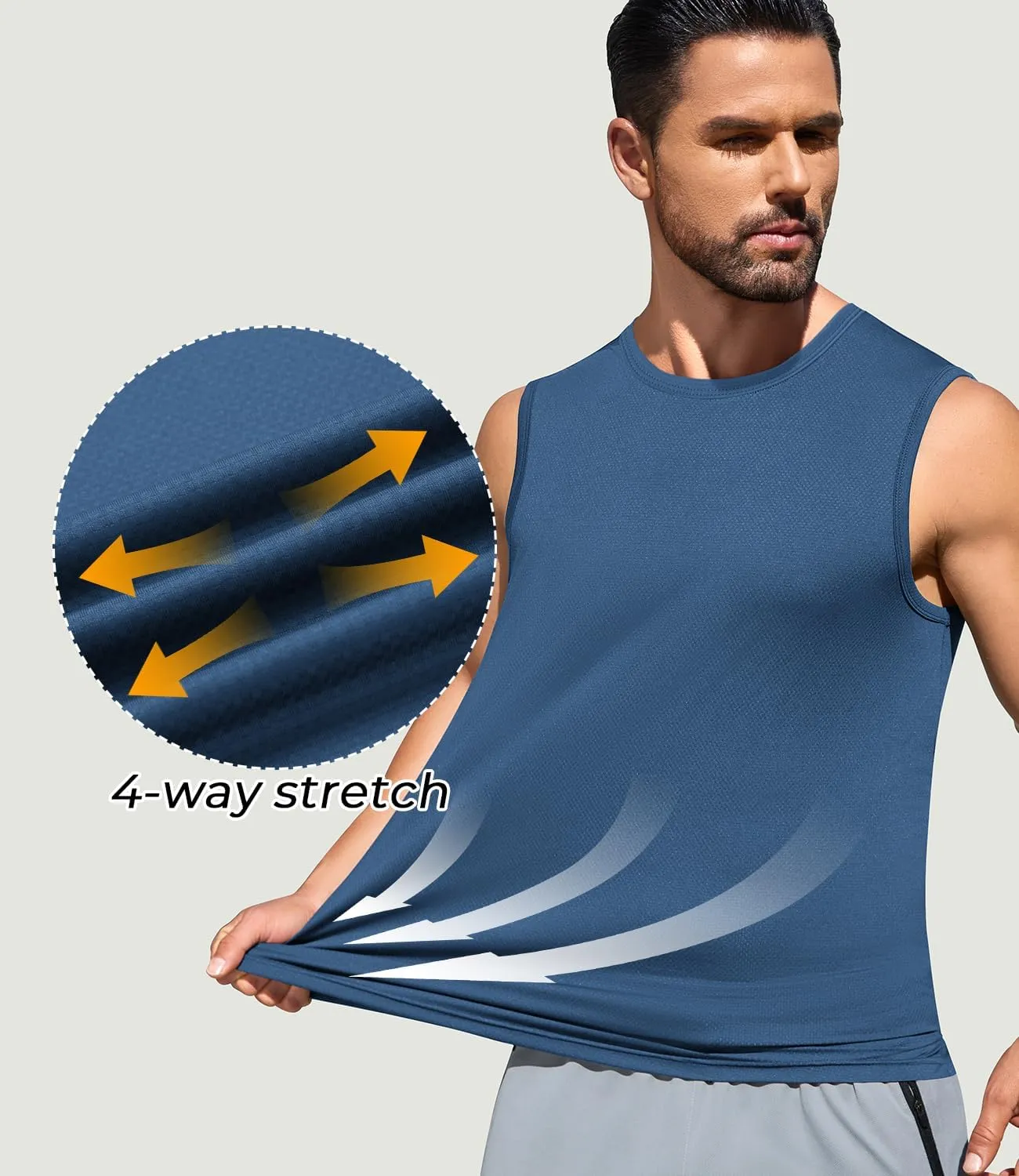 Men's Gym Tank Top Quick Dry 3 Pack Sleeveless Muscle Shirts Sun Protection UPF50  Running Workout Tank Tops