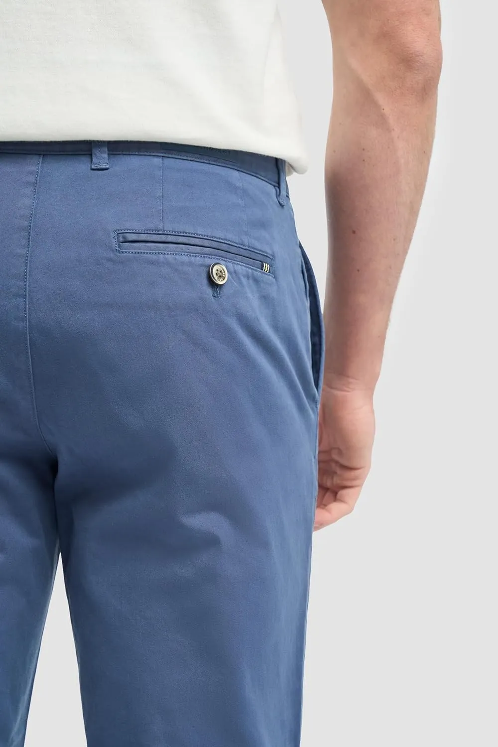 Men's Slim-Fit Cotton Chino Pants- Flat-Front Smart Casual Office Pants