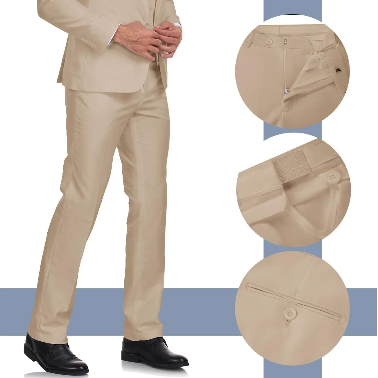 Mens Suit 2 Pieces Suits for Men Slim Fit Blazer Wedding Prom Tuxedo Suit Jacket Pants Set
