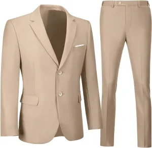 Mens Suit 2 Pieces Suits for Men Slim Fit Blazer Wedding Prom Tuxedo Suit Jacket Pants Set