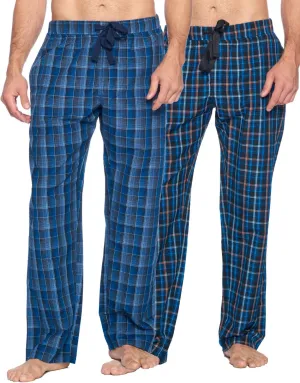 Mens Woven Plaid Sleep Pajama Pants Long PJ Sleepwear & Loungewear Bottoms