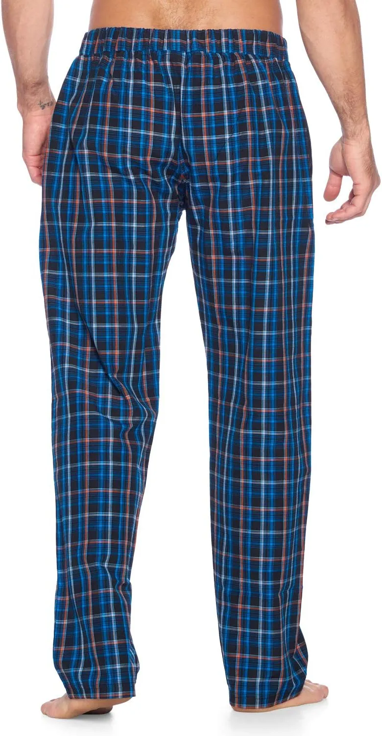 Mens Woven Plaid Sleep Pajama Pants Long PJ Sleepwear & Loungewear Bottoms
