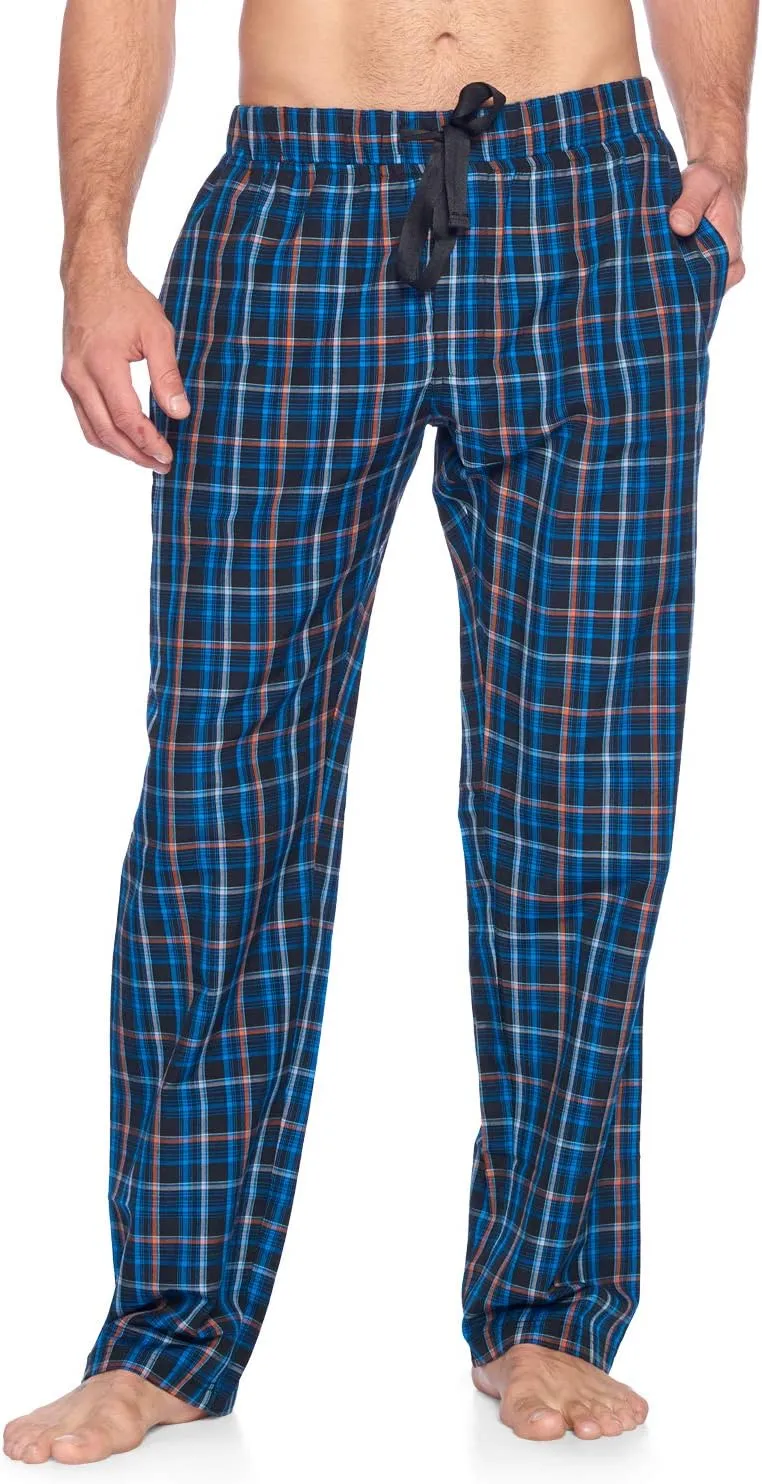Mens Woven Plaid Sleep Pajama Pants Long PJ Sleepwear & Loungewear Bottoms