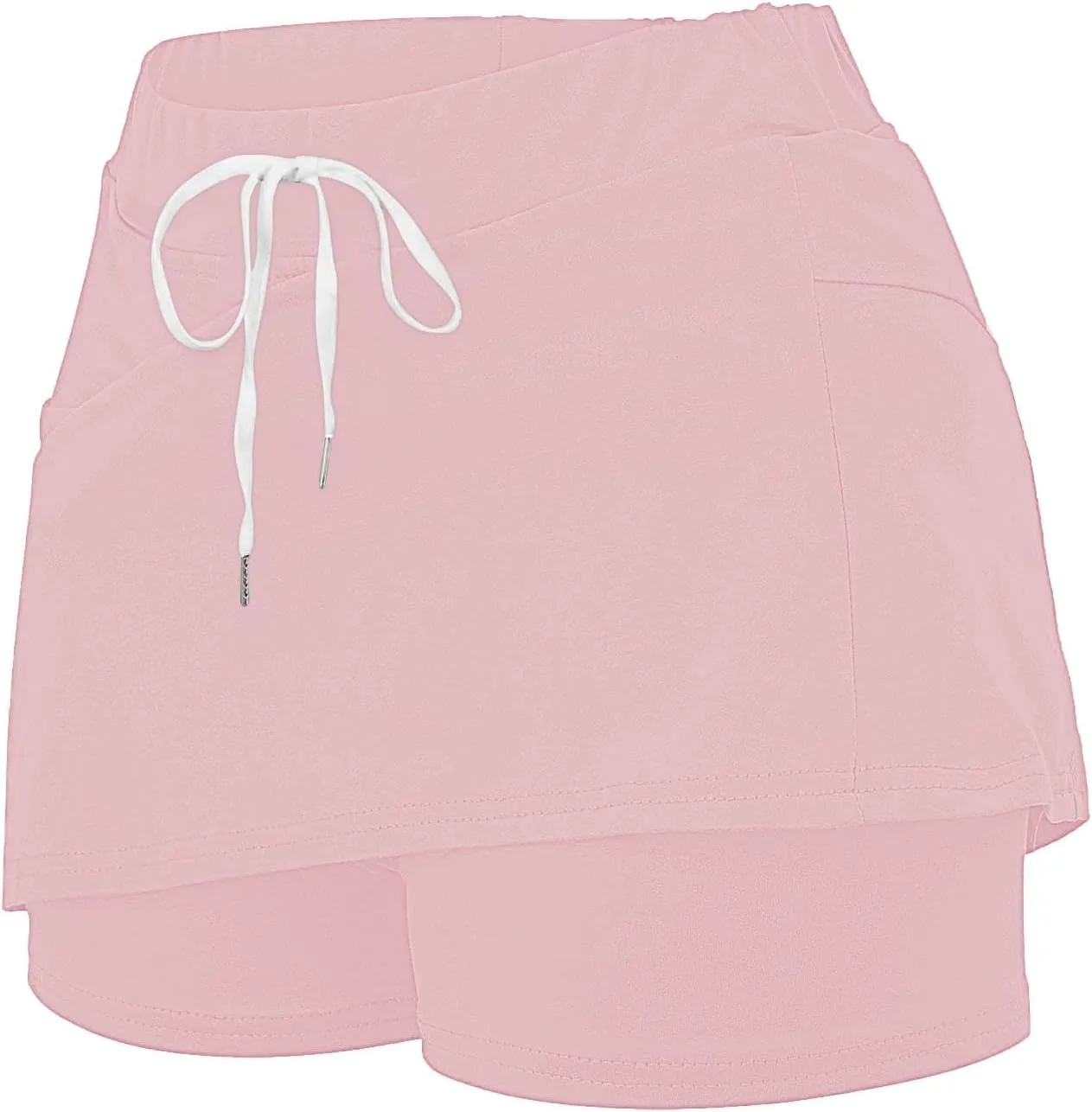 Mini Skirt with Shorts for Women 2025 Trendy Solid Color Athletic Skorts Casual Drawstring Sports Pants Skirts