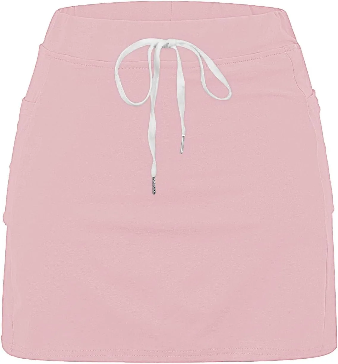 Mini Skirt with Shorts for Women 2025 Trendy Solid Color Athletic Skorts Casual Drawstring Sports Pants Skirts