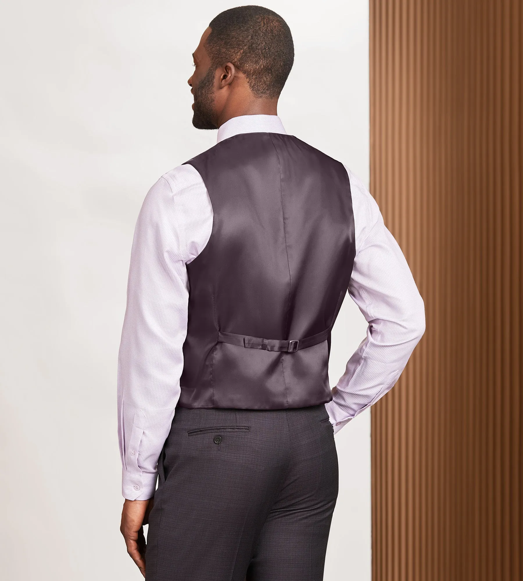 Modern Fit Burgundy Neat Suit Vest