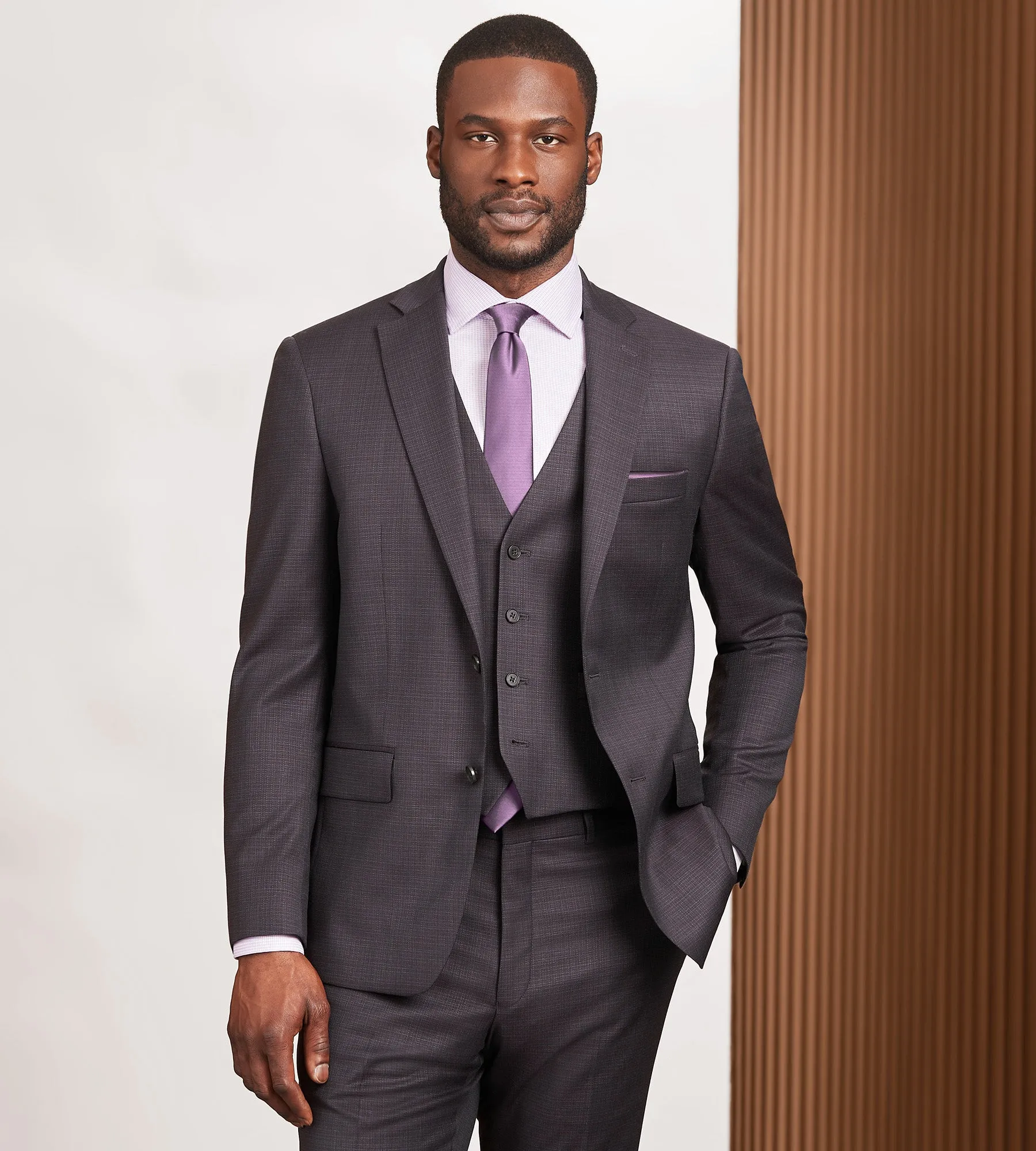 Modern Fit Burgundy Neat Suit Vest