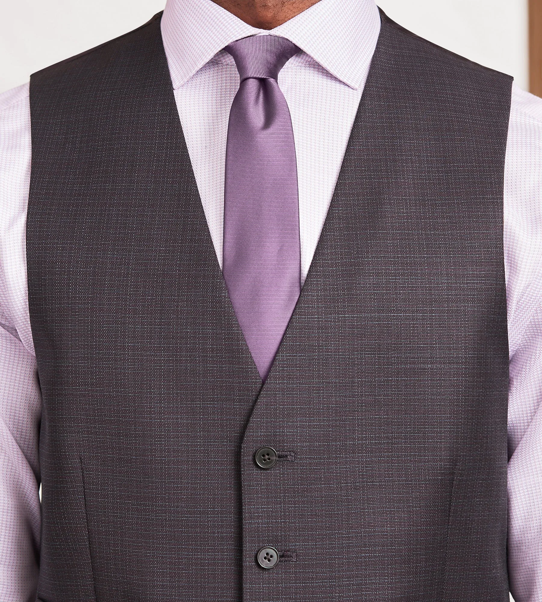 Modern Fit Burgundy Neat Suit Vest