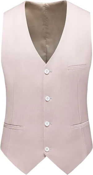 MOGU Mens Waist coat Casual Suit Vest 28 Plain Colors for Prom Wedding Business